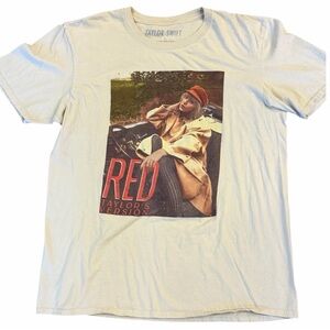 Taylor Swift RED 2013-2014 Tour Tee LARGE in tan